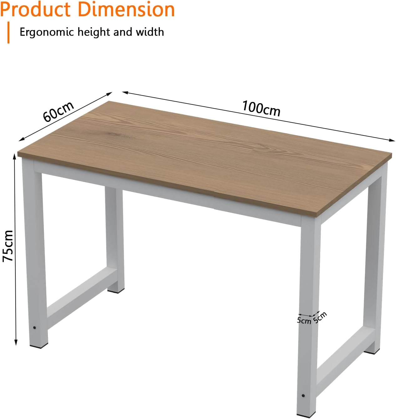 Mahmayi Renewed Modern Stylish Workstation Computer Desk for Home, Office, Living Room - Study Table - Office Furniture - 120 x 60CM - White