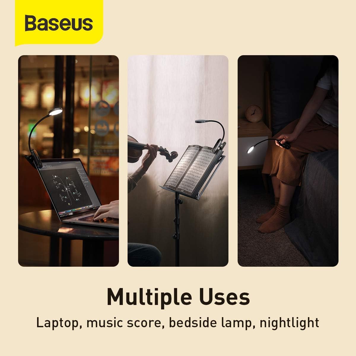 Baseus LED Desk Lamp Auto-Dimming Table Lamp Eye-Caring Smart Lamp Touch Control 47" Wide Illumination 250 Lumens 5W 3 Color Modes for Home Office, Living Room, Bedroom, Painting (Dark Grey)