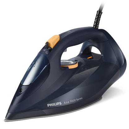 Philips 7000 Series Steam Iron – 3000W, 55g/min Steam, 250g Steam Boost, SteamGlide Elite Soleplate, Blue/Yellow (DST7060/20)