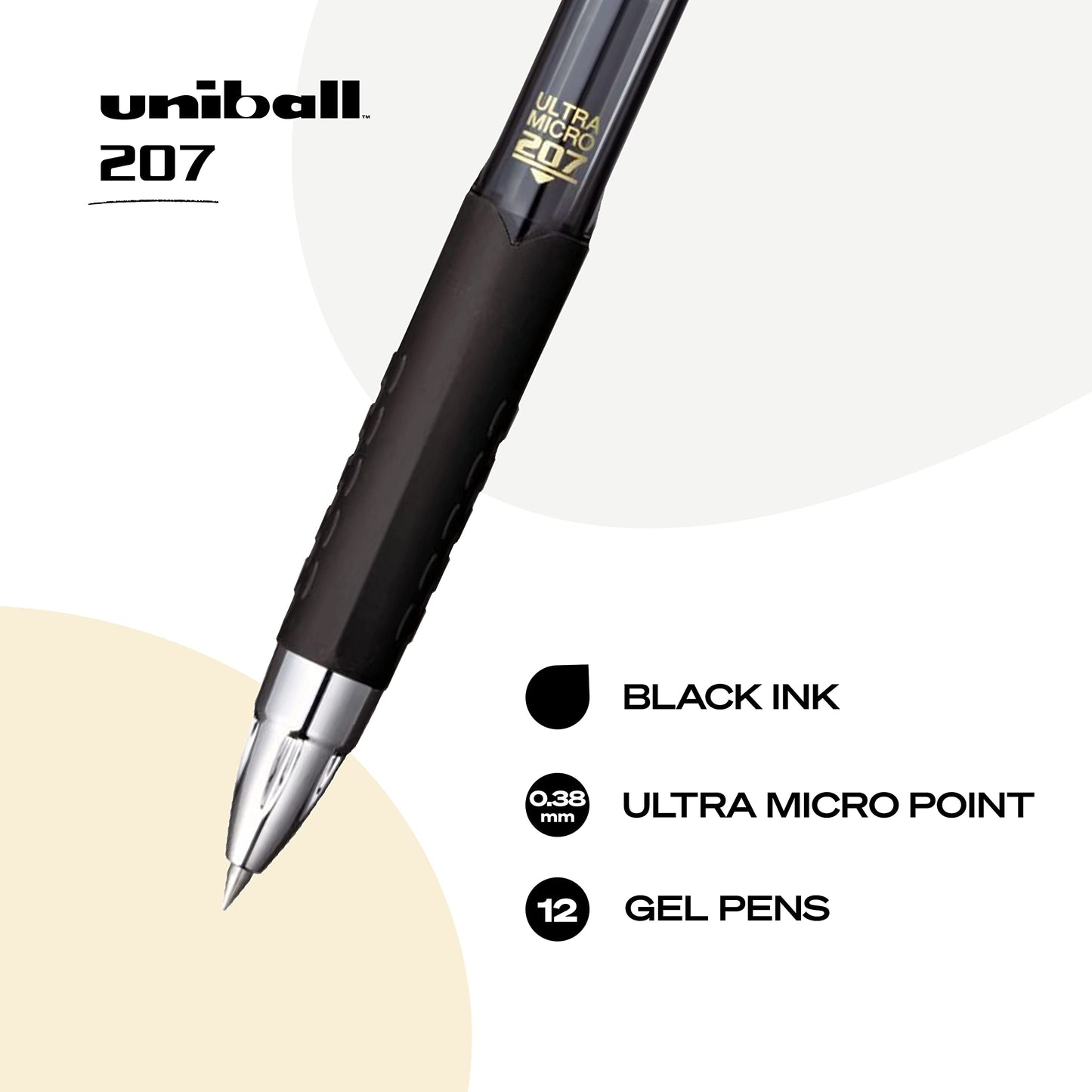 Uniball Signo 207 Gel Pen 12 Pack, 0.5mm Micro Black Pens, Gel Ink Pens | Office Supplies Sold by Uniball are Pens, Ballpoint Pen, Colored Pens, Gel Pens, Fine Point, Smooth Writing Pens