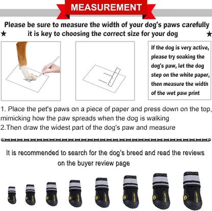 QUMY Dog Shoes for Large Dog, Medium Dogs Boots & Paw Protectors for Winter Snowy Day, Summer Hot Pavement, Waterproof in Rainy Weather, Outdoor Walking, Indoor Hardfloors Anti Slip Sole Black Size 5