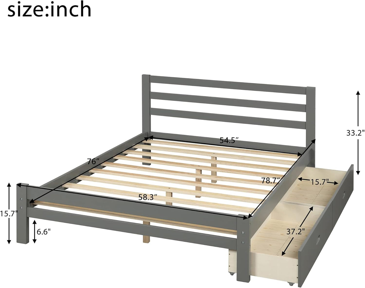 Lostcat Full XL Over Queen Bunk Beds for Adults, Heavy-Duty Metal Bunk Bed for Boys Girls Teens Bedroom Dormitory,Can be Divided into Two Beds, Storage Space, Noise Free, Easy Assembly, Black