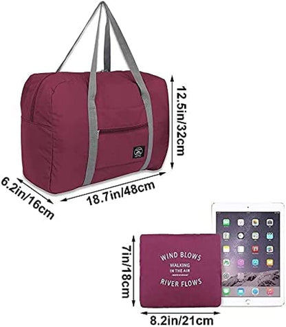 Foldable Luggage Hand Travel Bag Foldable Travel Duffel Bag, Travel Bag, Sport Totes, Shoulder Shopping Bag, Luggage Bag (Wine Red)