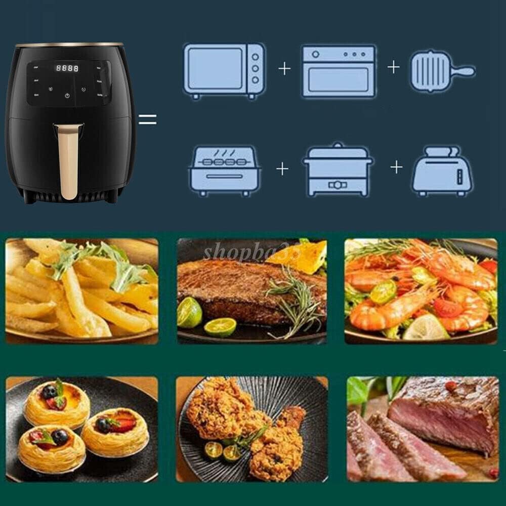 Jinou Airfryer 8L – Non-Stick bucket & Digital Temperature Control – The smart fryer Ideal for Frying, Grilling, Roasting, Baking, & Toasting Vegetables, French Fries, Chicken, Meat, and Fish