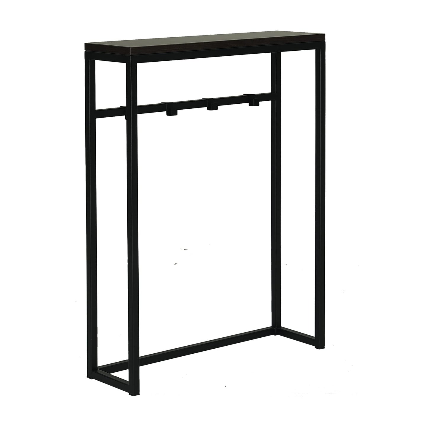 RIGID Console Table | Corner End Table with Stainless Steel Frame and Glass Top for Living Room, Office