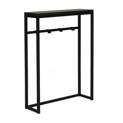 RIGID Console Table | Corner End Table with Stainless Steel Frame and Glass Top for Living Room, Office