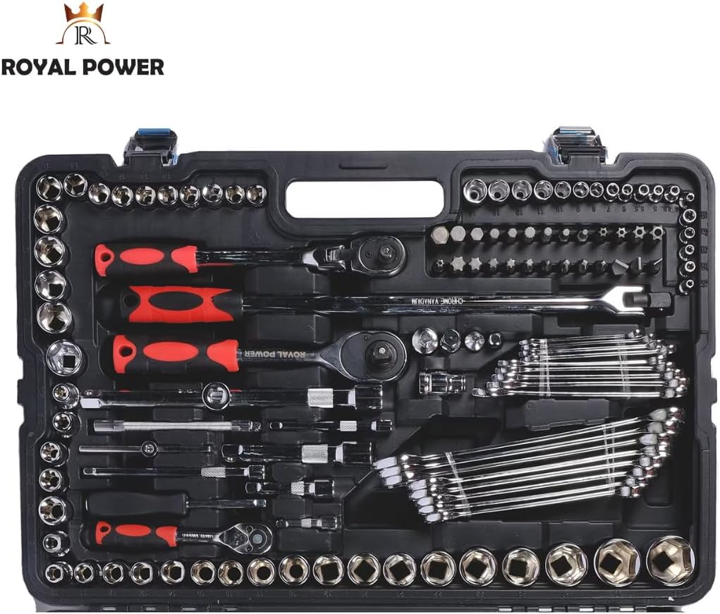 Royal Power Professional Comprehensive Repair Mixed Tool Sets. Combination Wrench, Pliers, Claw Hammer, Adjustable wrench, Screwdrivers (86pc)