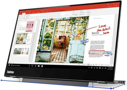 Lenovo Monitor M14 ThinkVision. 14inches LED 1920 x 1080.. Input Connectors. USB 3.1 Type C DP1.2 Alt Mode x 2 Cables Included. USB 3.1 Type C Tilt + Height Adjustable 3 Years, Raven Black - CaveHubs