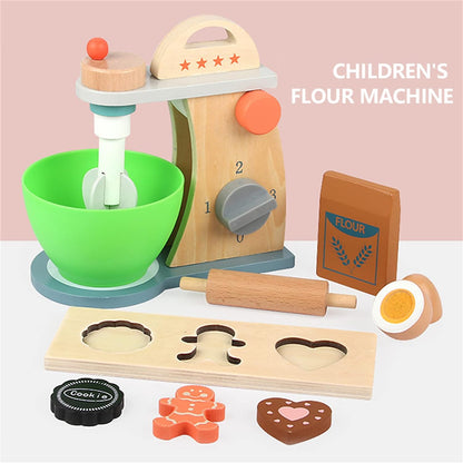 X IANGYU Juicer Toy Set Kids Kitchen Playset Mini Wooden Juicer Kids Plaything Kitchen Pretend Play