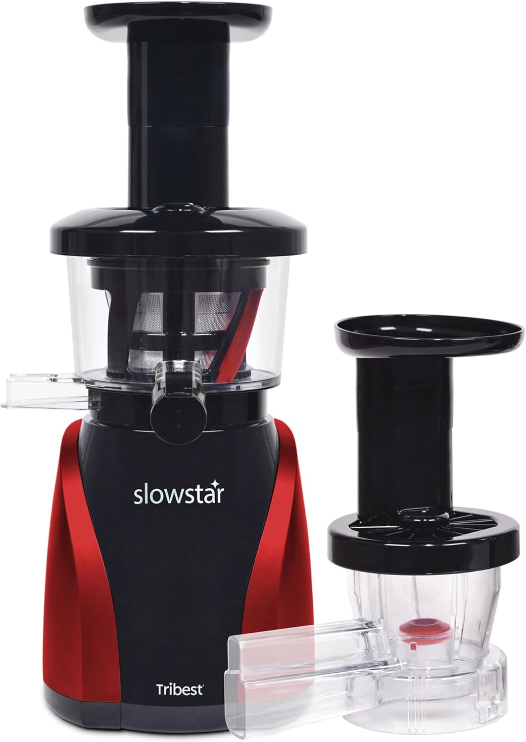 Tribest Slowstar SW-2000 Vertical Masticating Cold Press Juicer & Juice Extractor with Mincer, Red