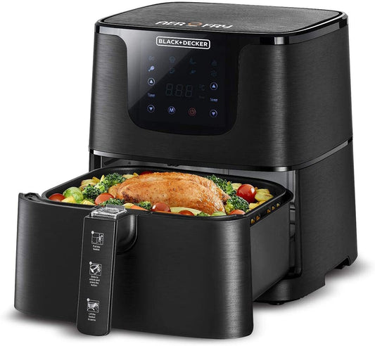 Kitchen durable touch control with LED display Digital XL Air Fryer, 5.8 Liters, BlackDecker - Black