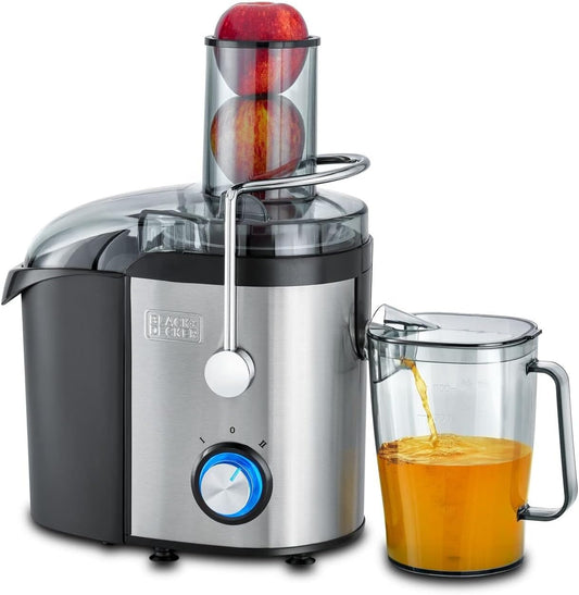 Black+Decker 800W 1.7L Stainles Steel XL Juicer Extractor With Juice Collector Silver/Black Je800-B5"Min 1 year manufacturer warranty"