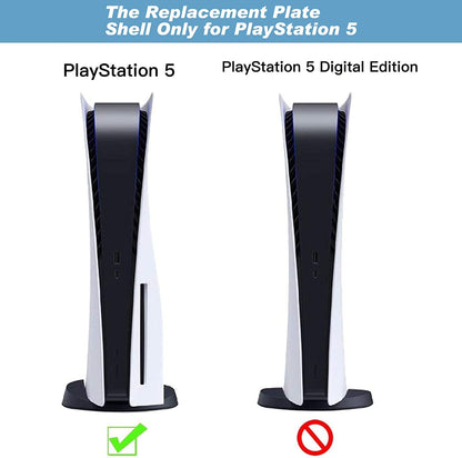 PS5 Plates, Hard Shockproof PS5 Faceplates Compatible with PS5 Console, ABS Anti-Scratch Dustproof Cover Replacement Shell Plates Compatible with PS5 Console Disc Edition-Blue