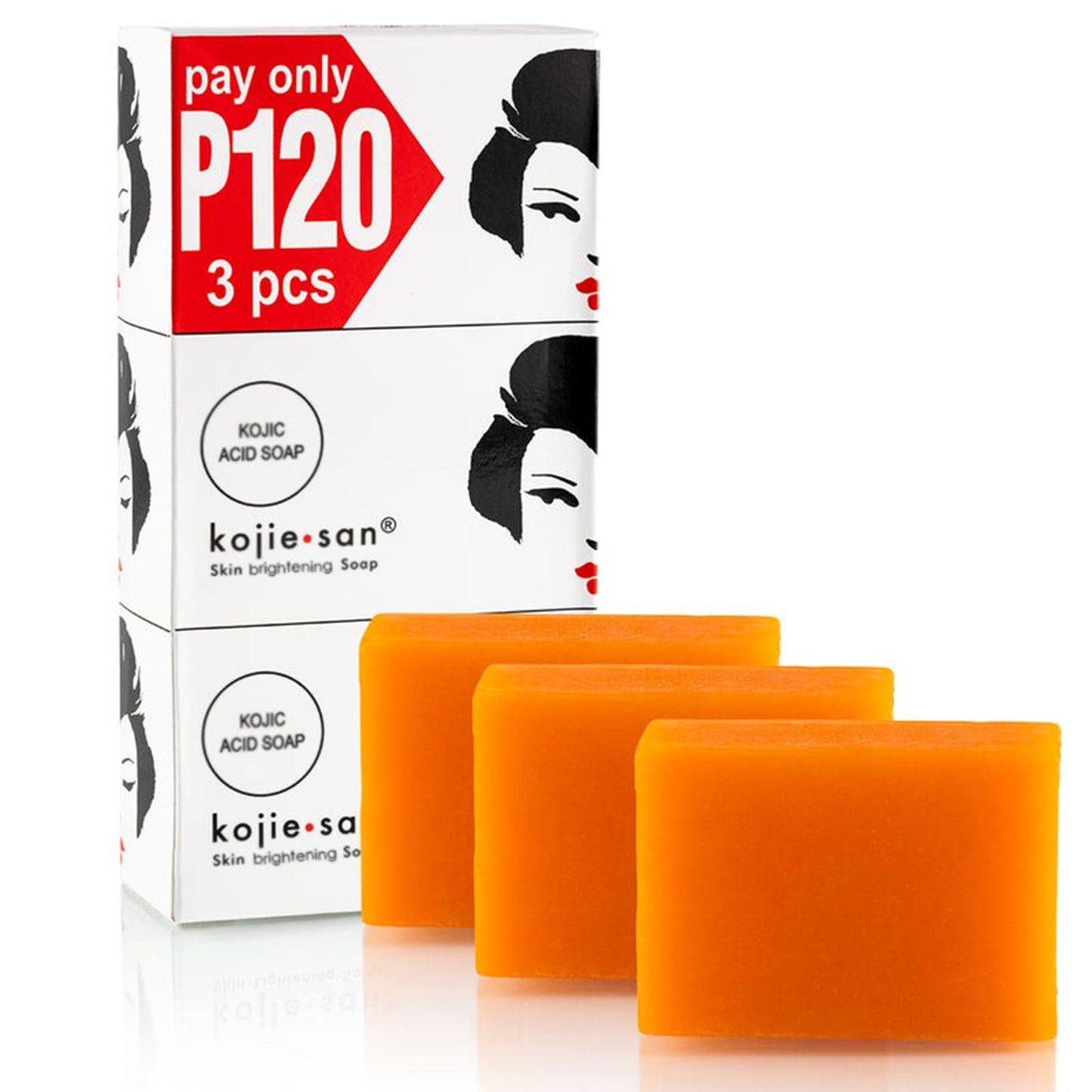 Kojie San 3 x 65G Kojie San Skin Kojic Acid Lightening Soap in Industry-leading Frustration Free Packaging