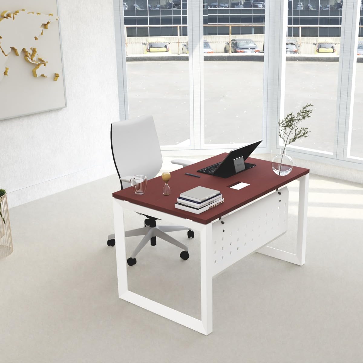 Mahmayi Vorm 136-18 White Modern Workstation Material-Melamine on MDF