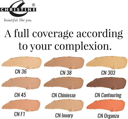 Christine Professional Paint Stick,Foundation for Glass-Like Finish Customizable Coverage, Paint Stick allows gentle make-up application, available in17 shades pack of 1 (CN F17)