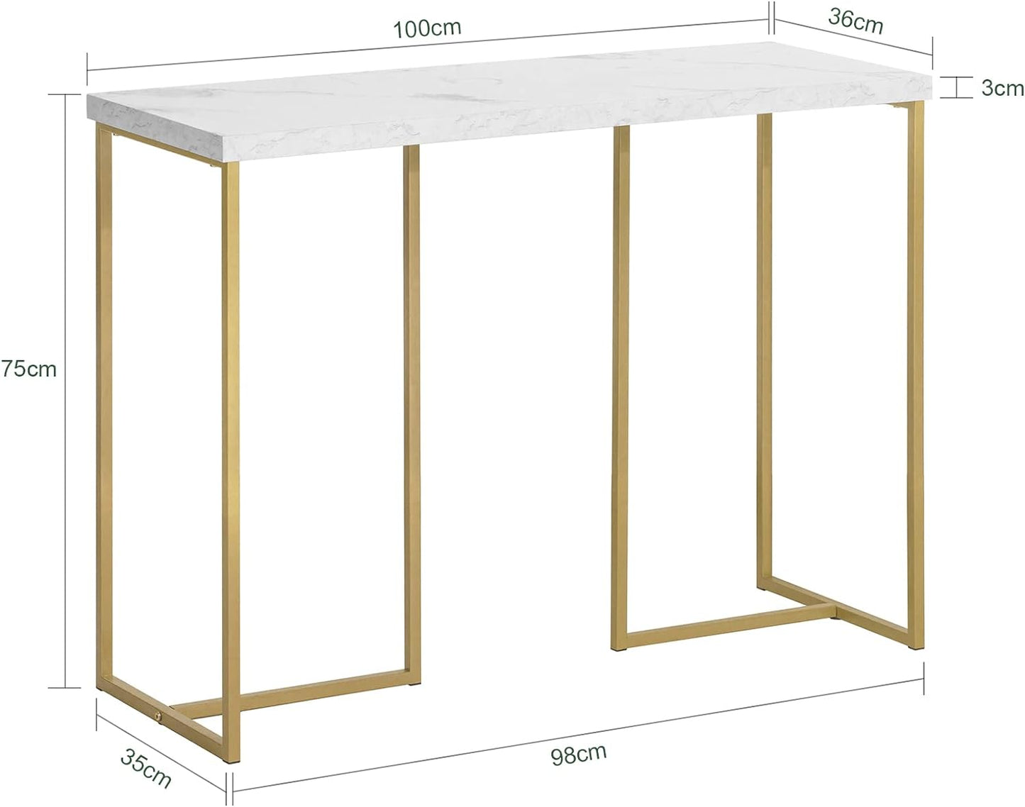 (UAE STOCK) SoBuy FSB58-G, Console Table Hall Table Side Table End Table Living Room Table Sofa Table, W100 x D36 x H75cm