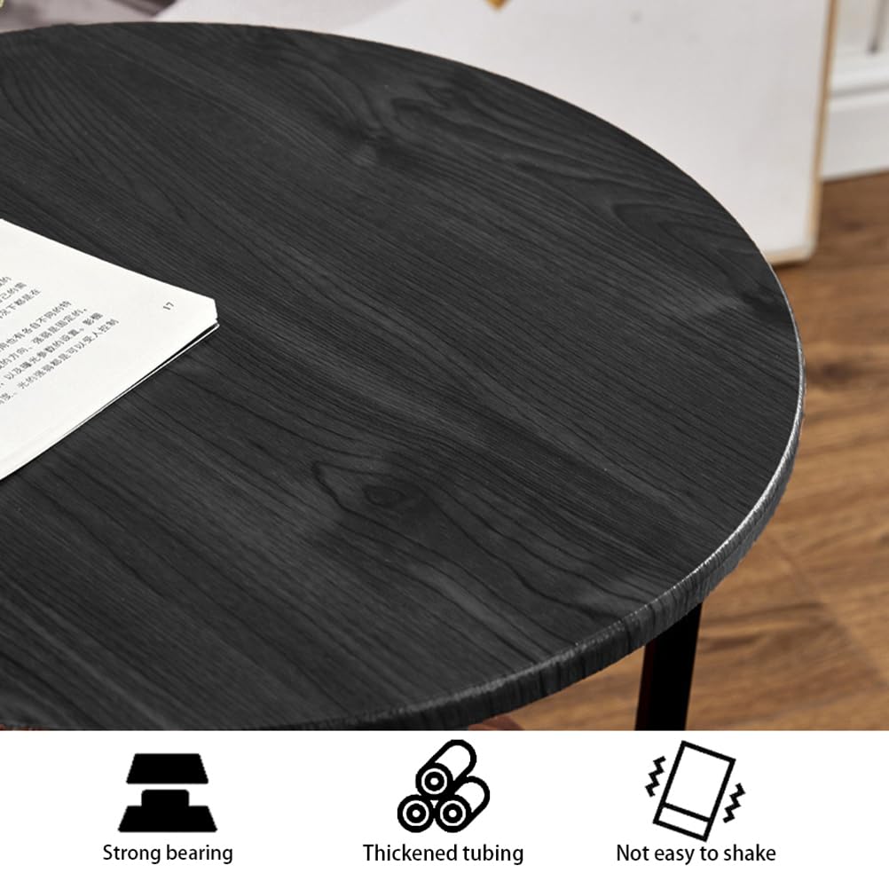 BBAUER Round Storage End Table,Sofa Tea Coffee Table,Bedside End Table,Nightstand,Coffee Round Table with Detachable Tray Top,Sofa Side Snack Table,for Living Room Bedroom