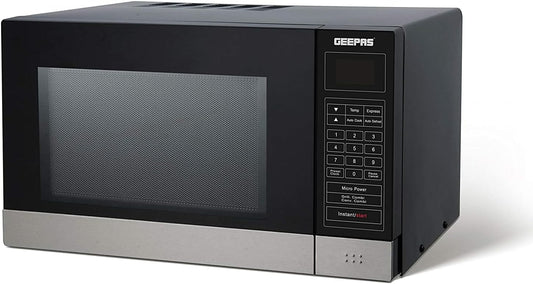 Geepas GMO2706CB 30L Digital Microwave Oven - 1400W Microwave Oven |Multiple Cooking Menus |Reheating, Defrost & Grill Function|270mm Turntable Glass