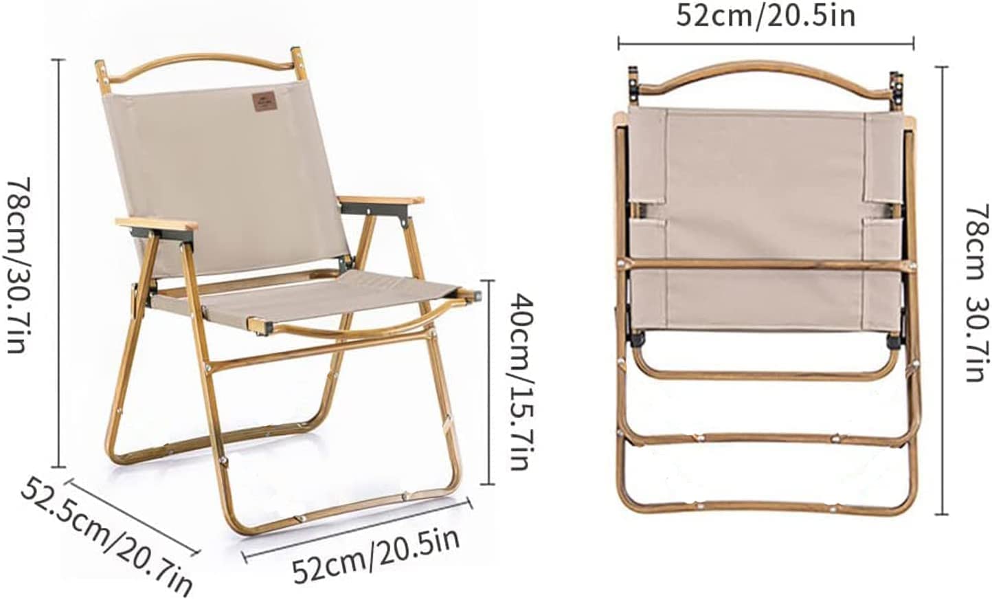 Jorunb Camping Chair Folding Outdoor Beach Chair Portable Ultralight Furniture Backpacking Chair with Wooden Handle Aluminum Bracket Stable Collapsible Chair for BBQ Hiking,Fishing,Picnic,Travel