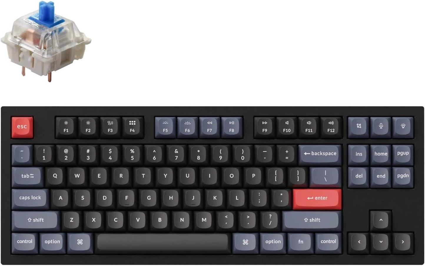 Keychron Q3 QMK Custom Hot-Swappable Gateron G-PRO Switch Mechanical Keyboard Full Assembled RGB (Red Switch, Carbon Black)