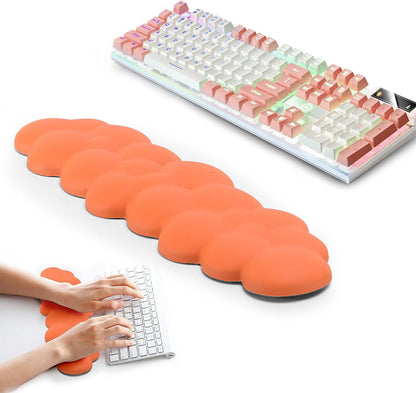 Keyboard Wrist Rest, Memory Foam Wrist Rest for Computer Keyboard, Ergonomic Palm Rest, Wrist Support for Keyboard Cloud Wrist Rest, Mouse Pad Wrist Support - Laptop, and Computer Use (White)