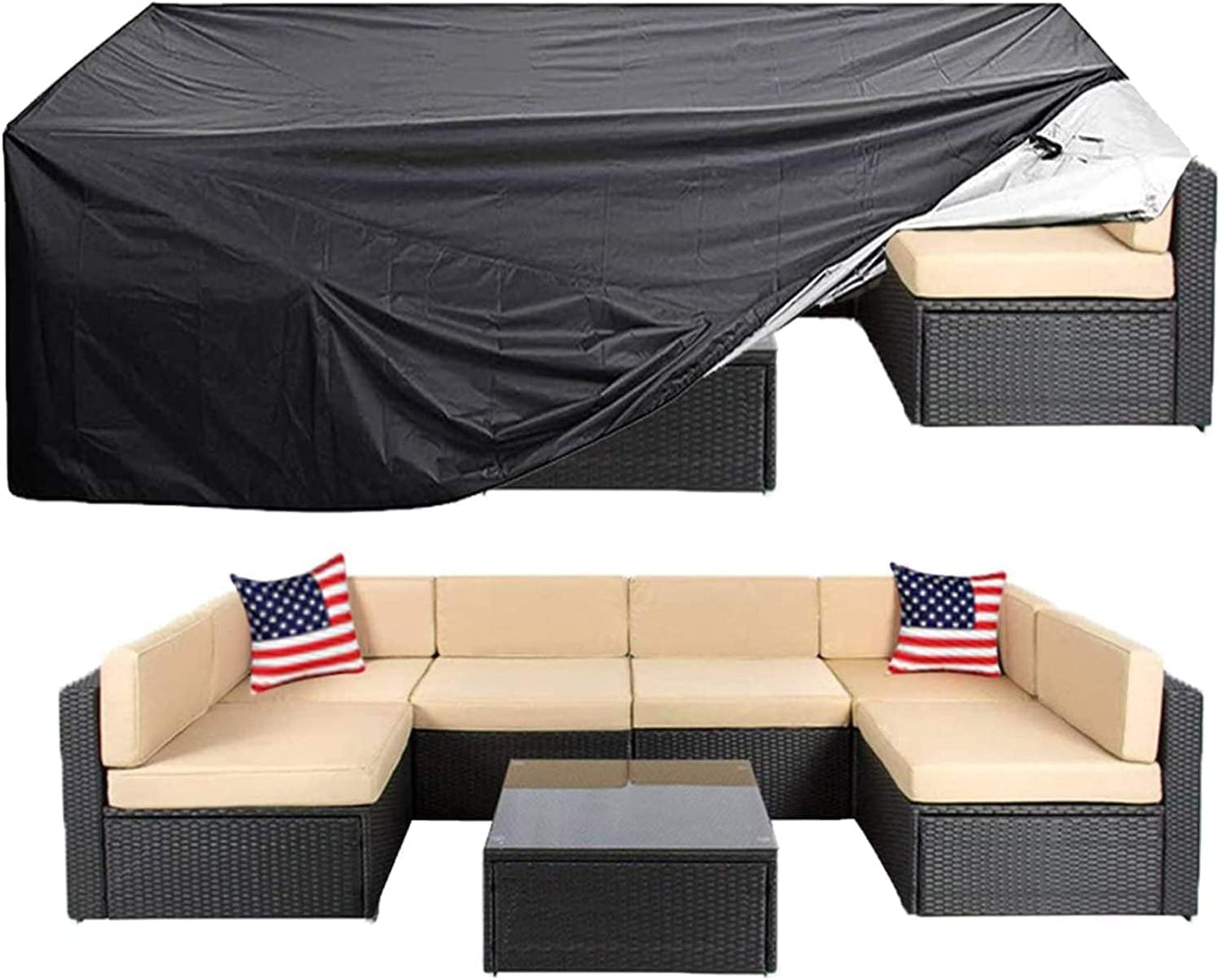 Agility Patio Furniture Set Cover Outdoor Sectional Sofa Set Covers Outdoor Table and Chair Set Covers Water Resistant Large (315cm L x 160cm W x 74cm H)