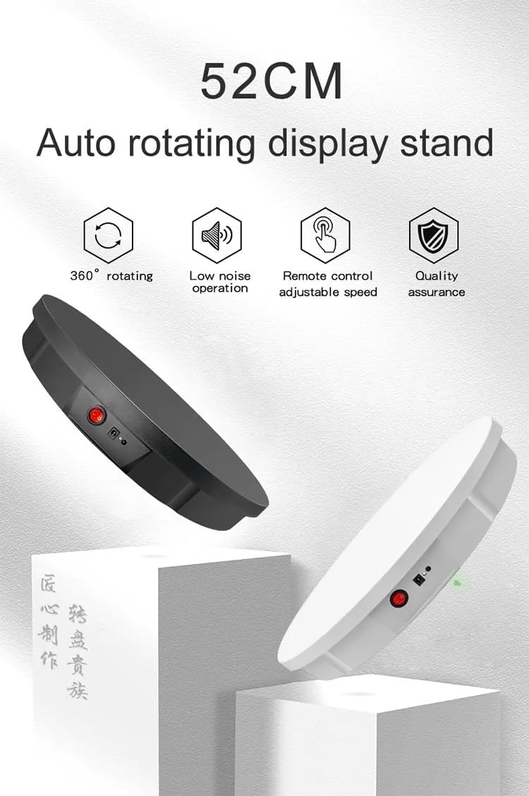 Motorized Rotating Display Stand 360° Electric Rotating Turntable Display Photo Booth 100KG Load size 60cm