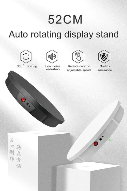 Motorized Rotating Display Stand 360° Electric Rotating Turntable Display Photo Booth 100KG Load size 60cm