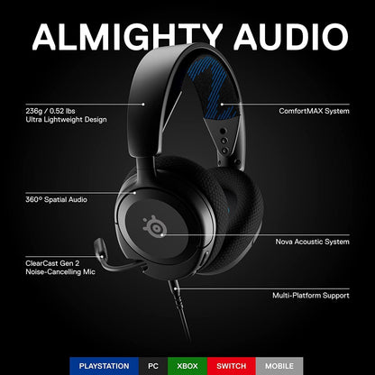 SteelSeries Arctis Nova Pro Wireless - Multi-System Gaming Headset - Premium Hi-Fi Drivers - Active Noise Cancellation - Infinity Power System - PC, PS5, PS4, Switch, Mobile