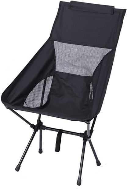 GGEROU Folding Camping Chair,Portable Camping Chair,Lightweight Camping Backpacking Chair Foldable,Foldable Beach Chair,for Camping Hiking Garden Travel Beach Picnic BBQ Outdoor (Large, Black)