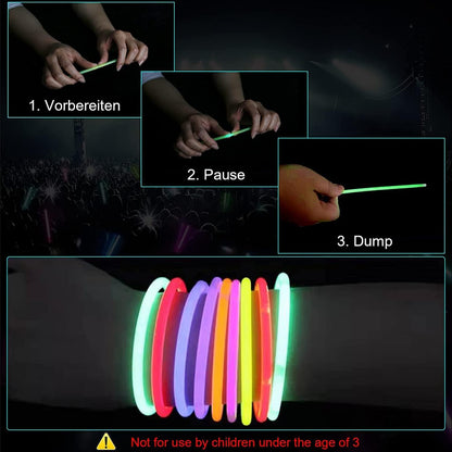 Mumoo Bear 200PCS Glow Sticks, Glowsticks Party Packs, Party Bag Fillers with Bracelet Connectors, Premium Glow Neon Necklaces for Kids Dark Party Supplies,Wedding,Festival