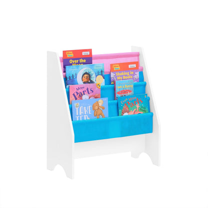 Haotian (UAE STOCK)SoBuy FRG225-W Children Kids Bookcase Book Shelf Sling Storage Rack Organizer Display Holder