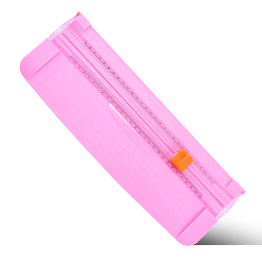 Portable Paper Cutter Guillotine Paper Trimmer Scrapbooking with Security Safeguard for Standard Cutting of A3 A4 A5 Paper, Photos or Labels - Pink