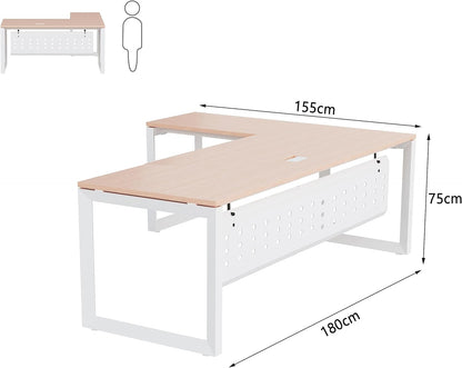 Mahmayi Vorm 136-18 White Modern Workstation Material-Melamine on MDF