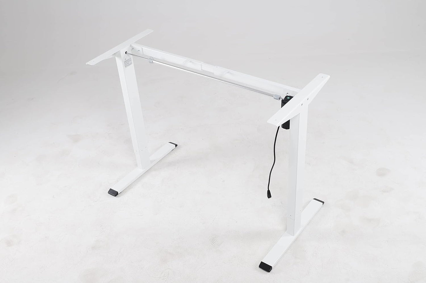 FOXBY TECH Electric Sit Stand Desk 55 x 24 Inch, Height Adjustable 70-114cm Standing Desk with Powerful Motor and 3 memory keys, Spacious Surface (All White Full Board)