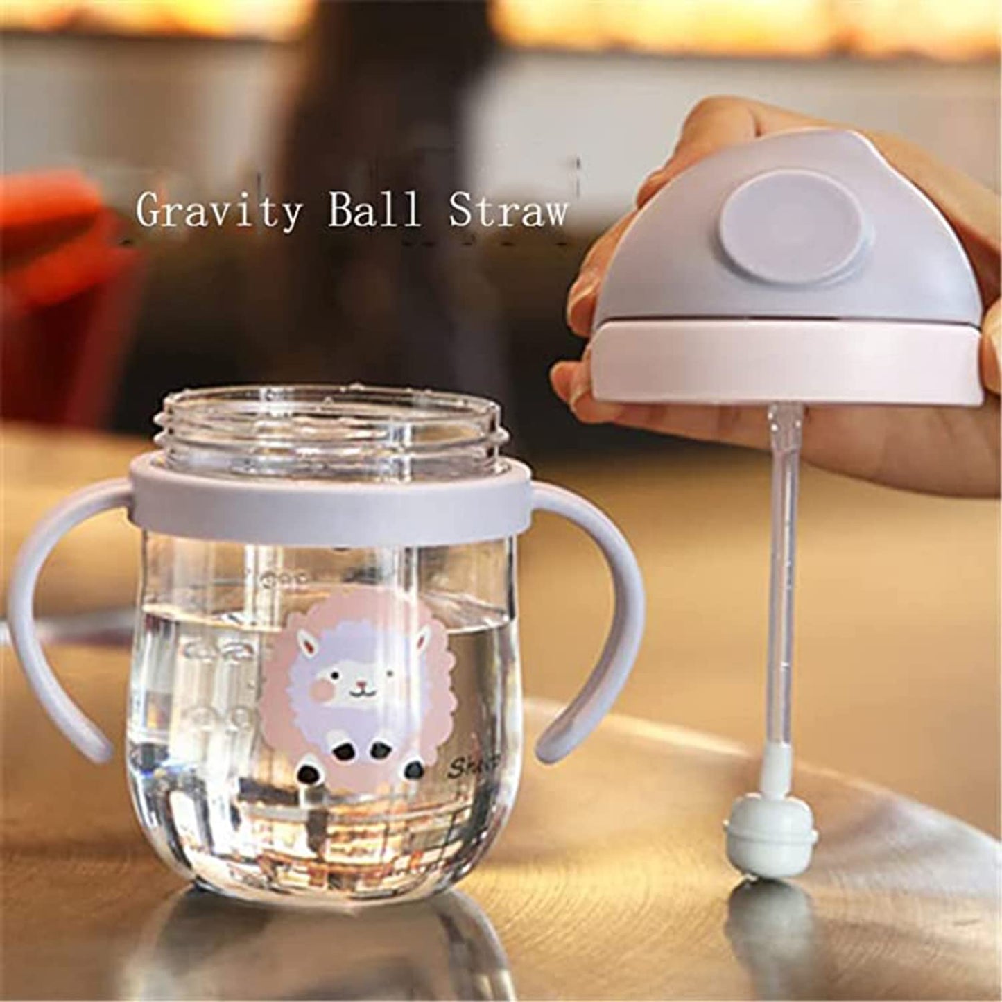 Sippy Cup for Baby, Sippy Cup for Baby more than 6 months, KASTWAVESpill-Proof Sippy Cup, Toddler Cup with Straw and Handle, Anti-drop, Anti-leakage, Anti-choking for Boys Girls Child (300ml)