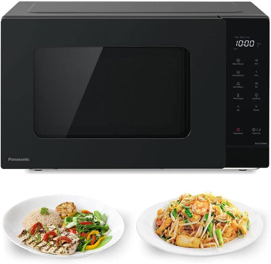 Panasonic 25L Compact Solo Microwave Oven NN-ST34NB,900W Push open, Auto-defrost, Child safety lock, Touch Operation, Quick 30 function, Black, 1 Yr Warranty