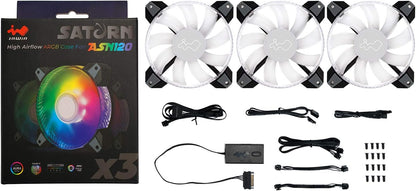 IN WIN Inwin Saturn 120mm ADDRessable RGB Triple Fan Kit (Controller Included)