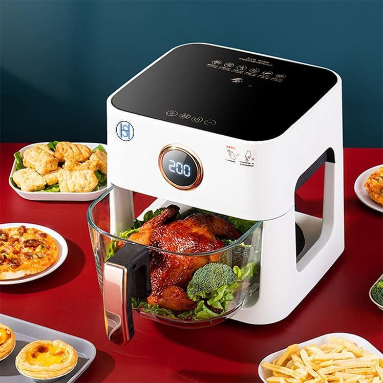 Air Fryer 6L Glass with Touch Screen, Self Timer, and 8 Cooking Presets Transparent Dishwasher-Safe XL Air Fryers 4.2L Basket Size - OSH ®