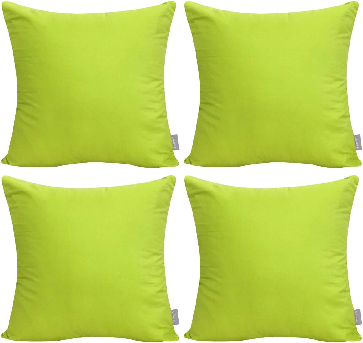 4-Pack 100% Cotton Comfortable Solid Decorative Throw Pillow Case Square Cushion Cover Pillowcase Sublimation Blank Pillow Covers(Cover Only,No Insert)(20x20inch/50x50cm, Christmas Green)