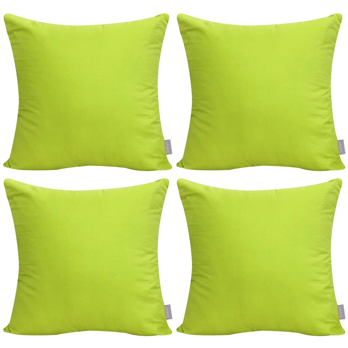 4-Pack 100% Cotton Comfortable Solid Decorative Throw Pillow Case Square Cushion Cover Pillowcase Sublimation Blank Pillow Covers(Cover Only,No Insert)(20x20inch/50x50cm, Christmas Green)