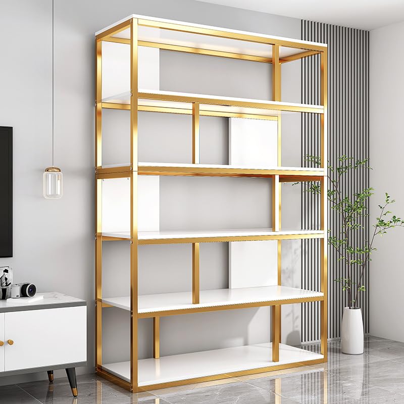 LEDIN Bookshelf - Freestanding Display Shelf for Living Room, Multi-Layer Storage Rack for Home, Office Iron Bookcase (100 x 30x 178 cm)