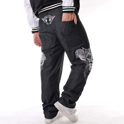 Y2k Baggy Jeans for Men Grunge Vintage Relaxed Fit Skateboard Jeans Loose Embroidery Hip Hop Dance Denim Pants