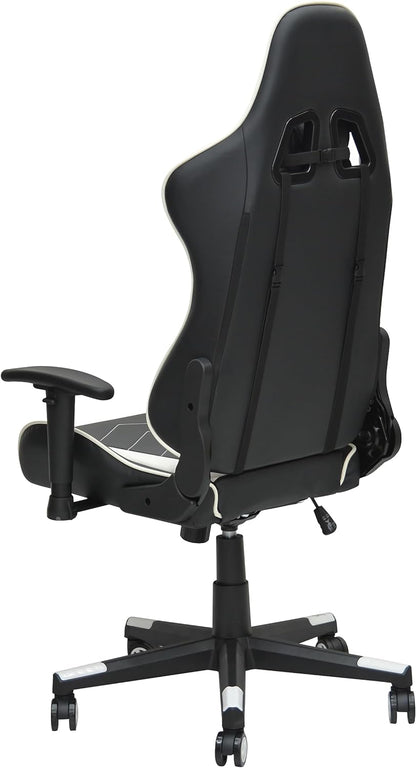 Multi Home Furniture Modern design Best Executive gaming chair MH-1006-Black White for Video Gaming Chair for Pc with fully reclining back and head rest and soft leather (Black White)