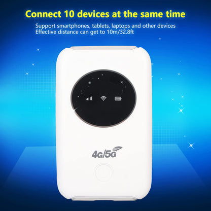 Mobile Hotspot, 5G Portable Unlocked Mobile WiFi Router 4G LTE Router Built in 3200MAh Battery & Sim Card Slot, Up to 300Mbps Download Speed & Up to 10 WiFi Connect Devices