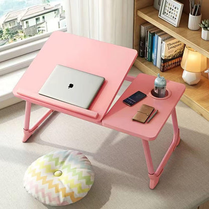 LENDIS Bed Desk, Foldable Laptop Desk, Adjustable Height Tilt Lap Desk, Stand Non-slip Tablet PC with Cup Holder Laptop Work Reading Study Eating Computer Desk Sofa Sofa Table Folding (Yellow)