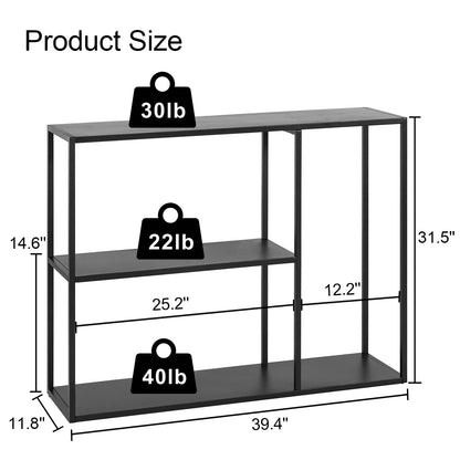 DCLRN Console Table,Sofa Table Entrance Table Narrow Long with Storage Rack for Entrance,Foyer,Hallway, Sofa,Living Room,Bar,Kitchen(Black)