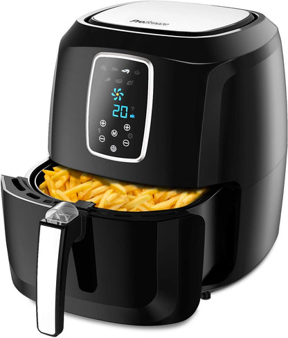 Pro Breeze Air Fryer 4.2L 1400W With Digital Display Timer And Fully Adjustable Temperature Control For Healthy Oil Free & Low Fat Cooking 4.2L Black