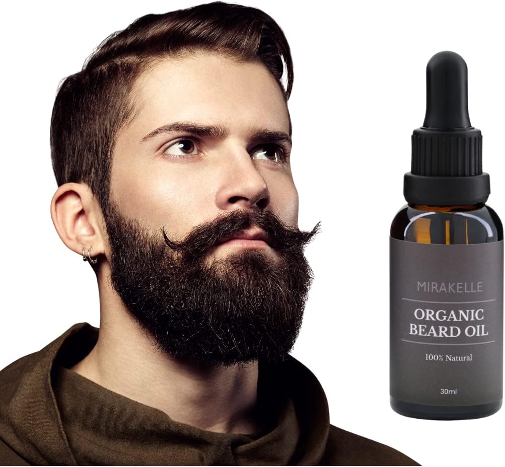 Mirakelle - Organic Beard Growth Oil For Men - Beard Serum That Fills Patches & Fix Thinning